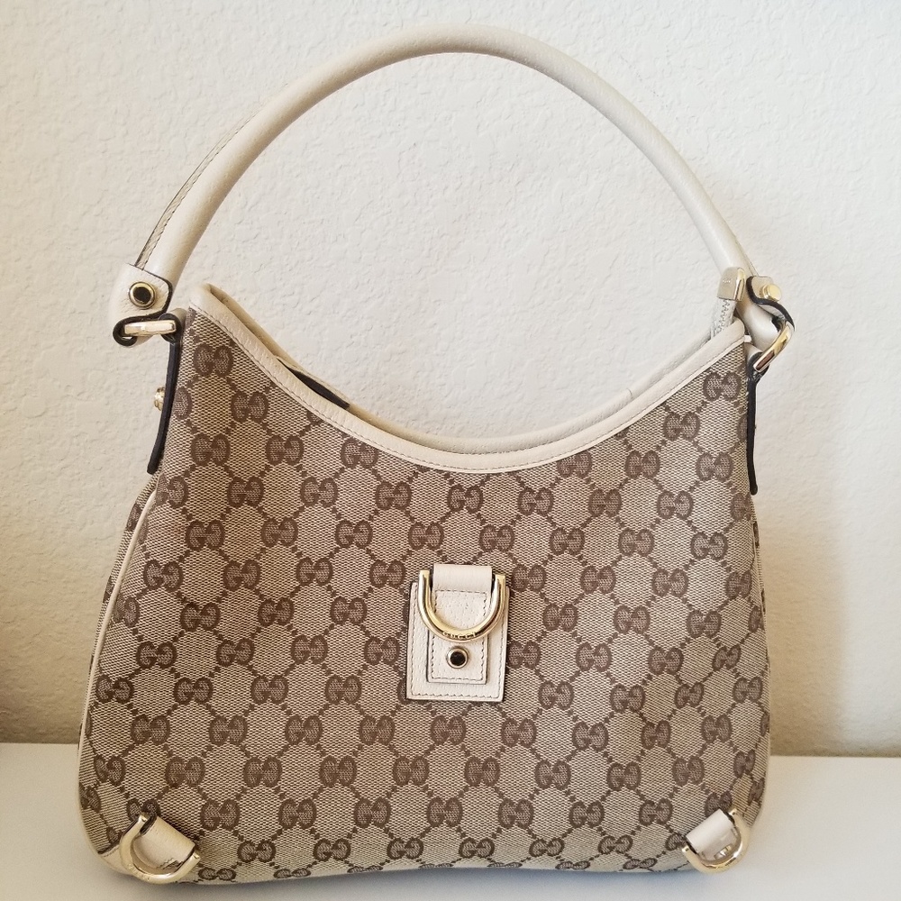 Gucci beige canvas handbag